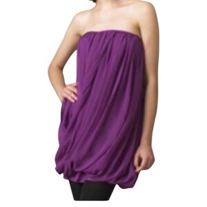 Elizabeth and James Micro Mini Silk Bubble Party Dress Size L Purple Romantic